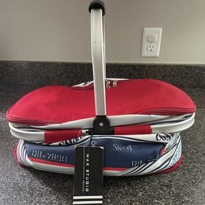 Max Studio Large Insulated Lunch Picnic Lightweight Collapsible Cooler Basket